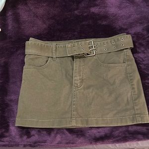 Army green skirt